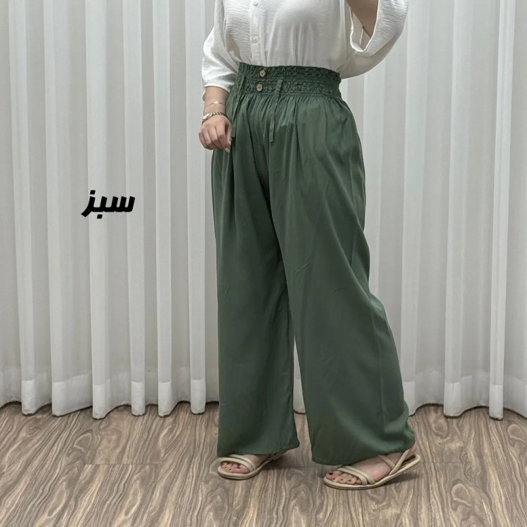شلوار نخی کمر کش برماندو کد J1792