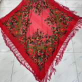 روسری ترکمن اصل کد 1389 ترکیه وارداتی جنس نخی قواره 140-150 ریشه دستباف 4 فصل