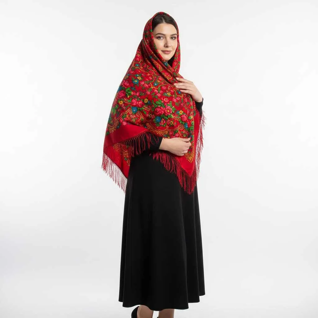 روسری ترکمن اصل پشمی ضخیم زنانه کد 1426 مناسب پاییز و زمستان