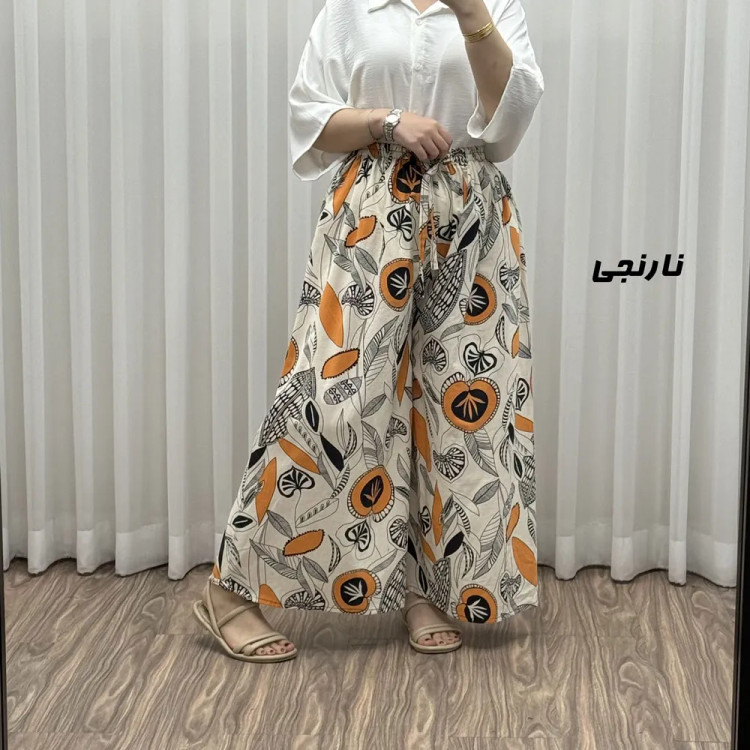 دامن شلواری لنین برگ کد P1793