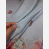 روسری نخ کاستوم طرح تبسم قواره بزرگ 140x140 سیتو صورتی آبی