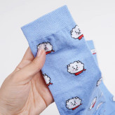 جوراب ساقدار طرح آرجی BT21 نخی فری سایز زنانه