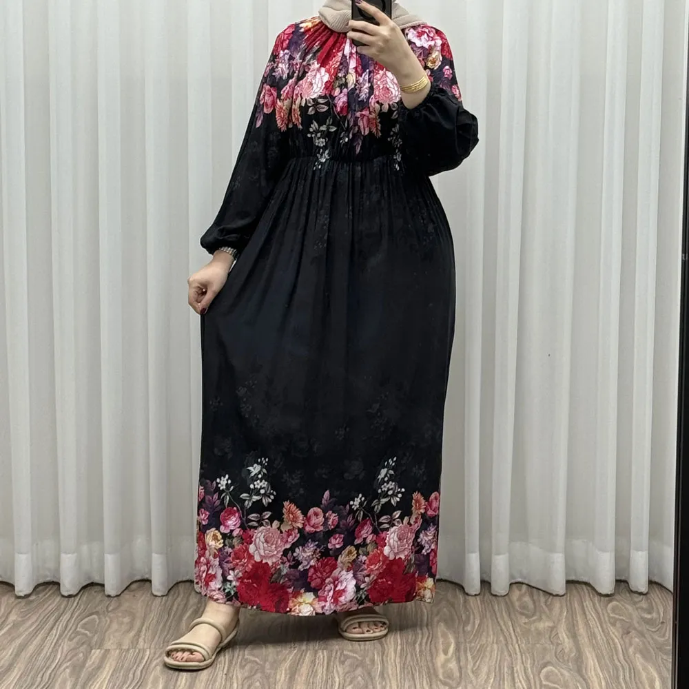 پیراهن ساحلی نخی زنانه مدل یاسمن فری سایز مناسب تا 48