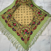 روسری ترکمن نخی ترکمن قواره بزرگ ریشه دستباف کد 1671 وارداتی ترکیه 4 فصل