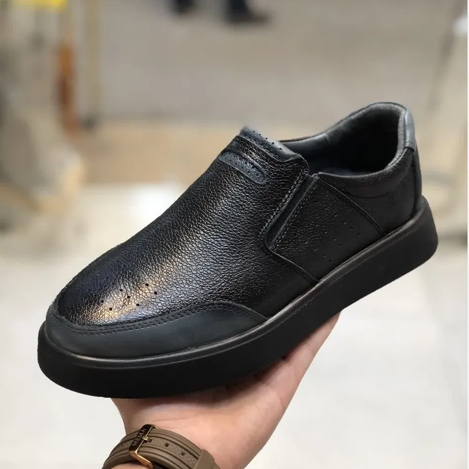 کفش چرم مردانه مدل دلوین رنگ مشکی با رویه چرم طبیعی گاوی و زیره طبی