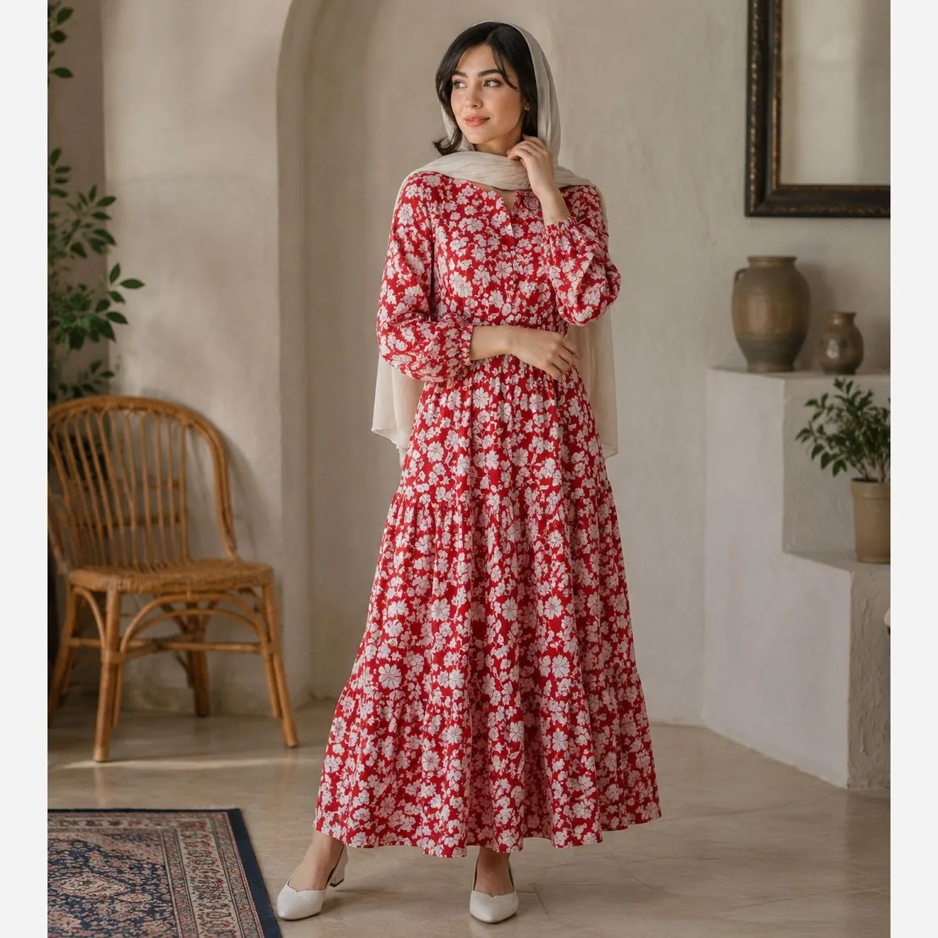 پیراهن زنانه اسپرت طرح مانتویی مدل شاهدخت جنس سوپرسافت فری سایز مناسب بارداری و شیردهی