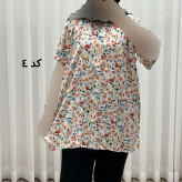 تیشرت نخی زنانه دکمه دار فری سایز مناسب تا سایز 52