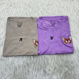 تیشرت زنانه نخ پنبه گلدوزی شده وارداتی آستین کوتاه مناسب استفاده روزمره