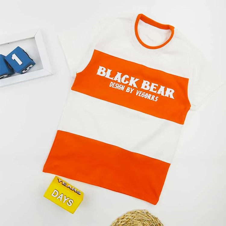 تیشرت پسرانه طرح BLACK یقه گرد پنبهای مناسب بهار و تابستان