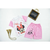 ست تیشرت و شلوارک راحتی دخترانه طرح میکی موس جنس اسپان