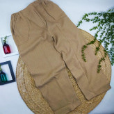 شلوار زنانه گاباما مدل نیم بگ پارچه حصیری ضخیم فری سایز