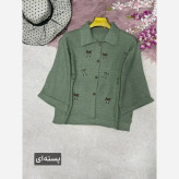 شومیز گلدوزی زنانه مدل میرا جنس شانتون فری سایز 38 تا 46