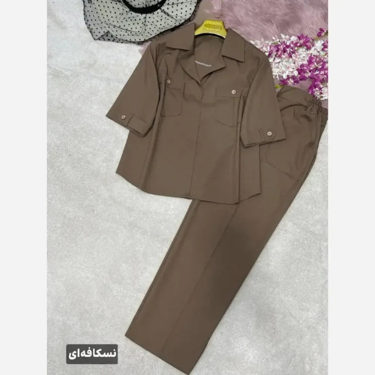 ست اسپرت شومیز و شلوار لنین فری سایز 38 تا 46