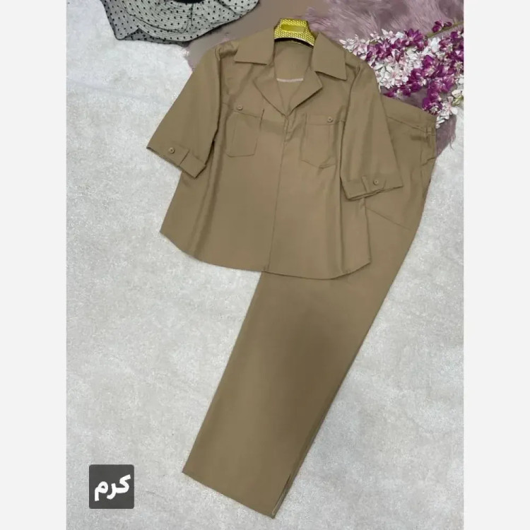 ست اسپرت شومیز و شلوار لنین فری سایز 38 تا 46